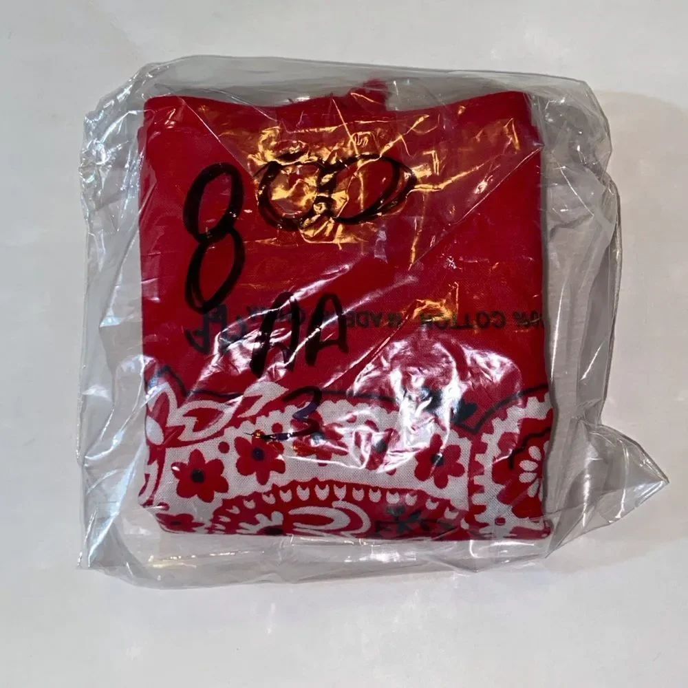Classic Red Paisley Bandana Style Vintage Size Approximately 25X25
